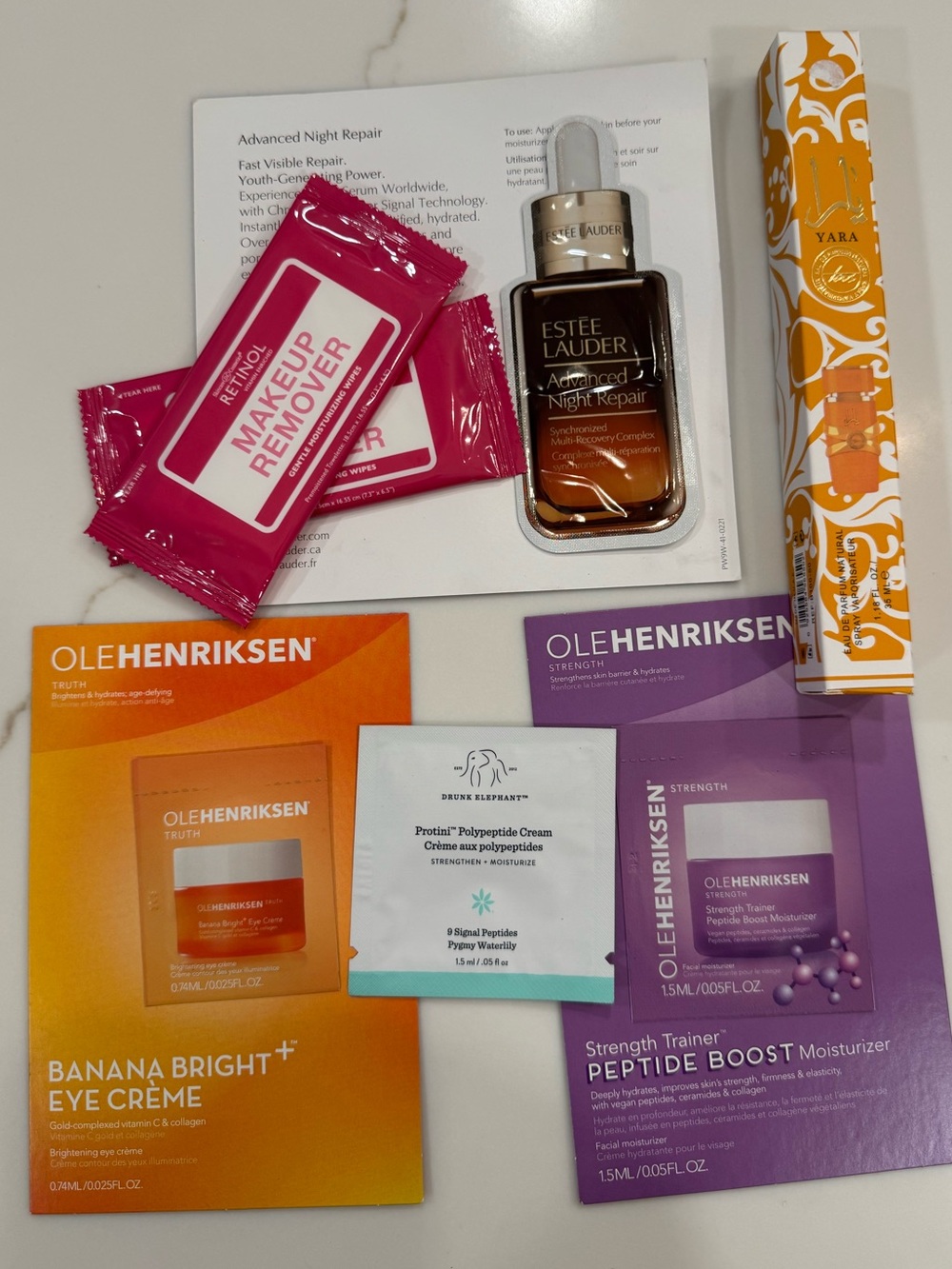 Drunk Elephant, Lattafa Yara, Estée Lauder, Ole Henriksen Beauty Sample Bundle